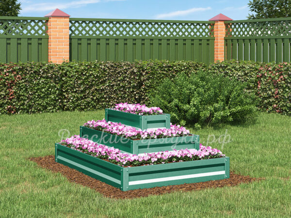 Клумба «Прямоугольная 3 яруса» с полимерным покрытием